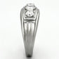 TK946 - High polished (no plating) Stainless Steel Ring with AAA Grade CZ  in Clear-3