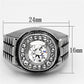 TK948 - High polished (no plating) Stainless Steel Ring with AAA Grade CZ  in Clear-1