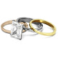 TK962 - Three Tone (IP Gold & IP Rose Gold & High Polished) Stainless Steel Ring with AAA Grade CZ  in Clear-4