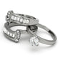 TK976 - High polished (no plating) Stainless Steel Ring with AAA Grade CZ  in Clear-4