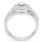 TS001 - Rhodium 925 Sterling Silver Ring with AAA Grade CZ  in Clear-3