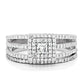 TS003 - Rhodium 925 Sterling Silver Ring with AAA Grade CZ  in Clear-2
