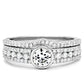 TS005 - Rhodium 925 Sterling Silver Ring with AAA Grade CZ  in Clear-2