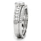 TS005 - Rhodium 925 Sterling Silver Ring with AAA Grade CZ  in Clear-4