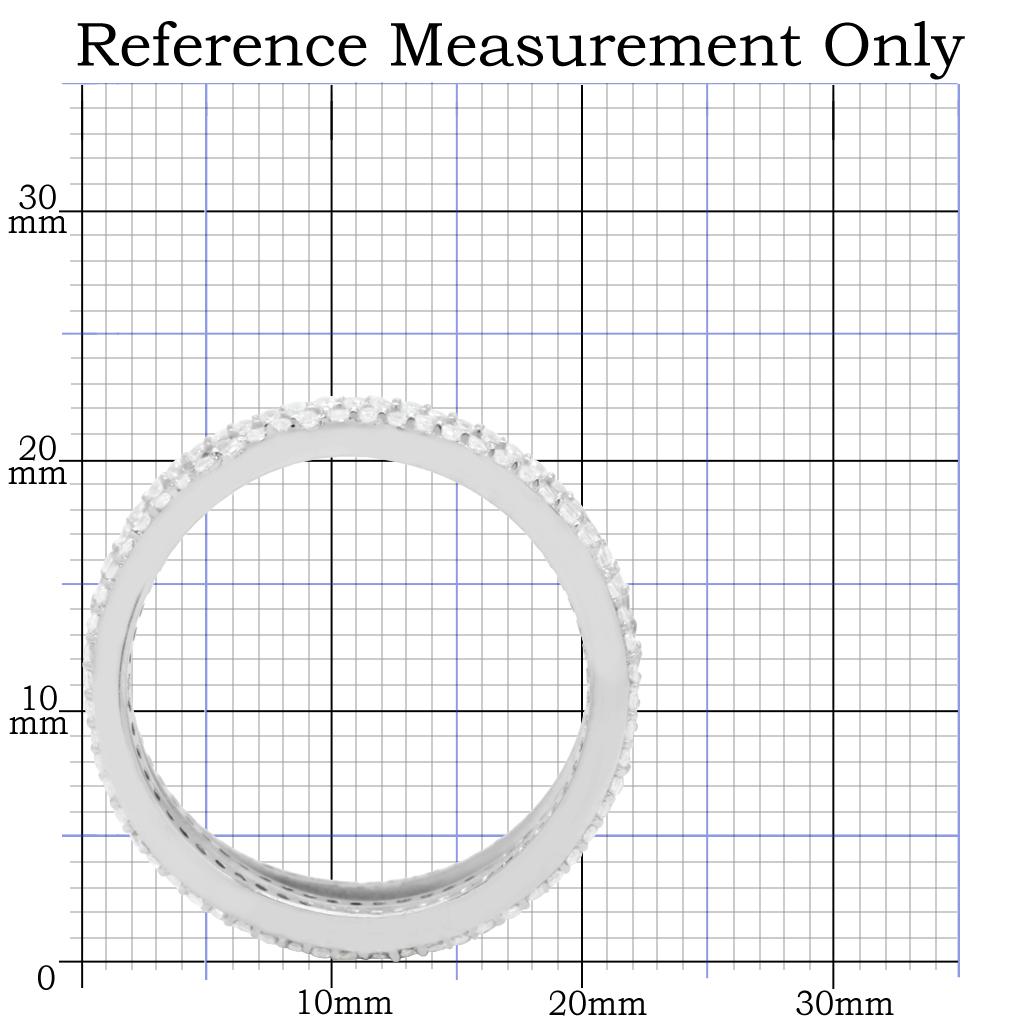 TS006 - Rhodium 925 Sterling Silver Ring with AAA Grade CZ  in Clear-1