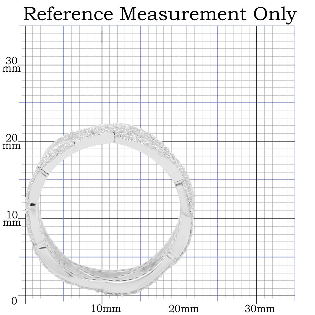 TS007 - Rhodium 925 Sterling Silver Ring with AAA Grade CZ  in Clear-1