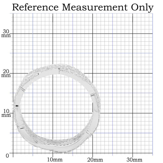 TS007 - Rhodium 925 Sterling Silver Ring with AAA Grade CZ  in Clear-1