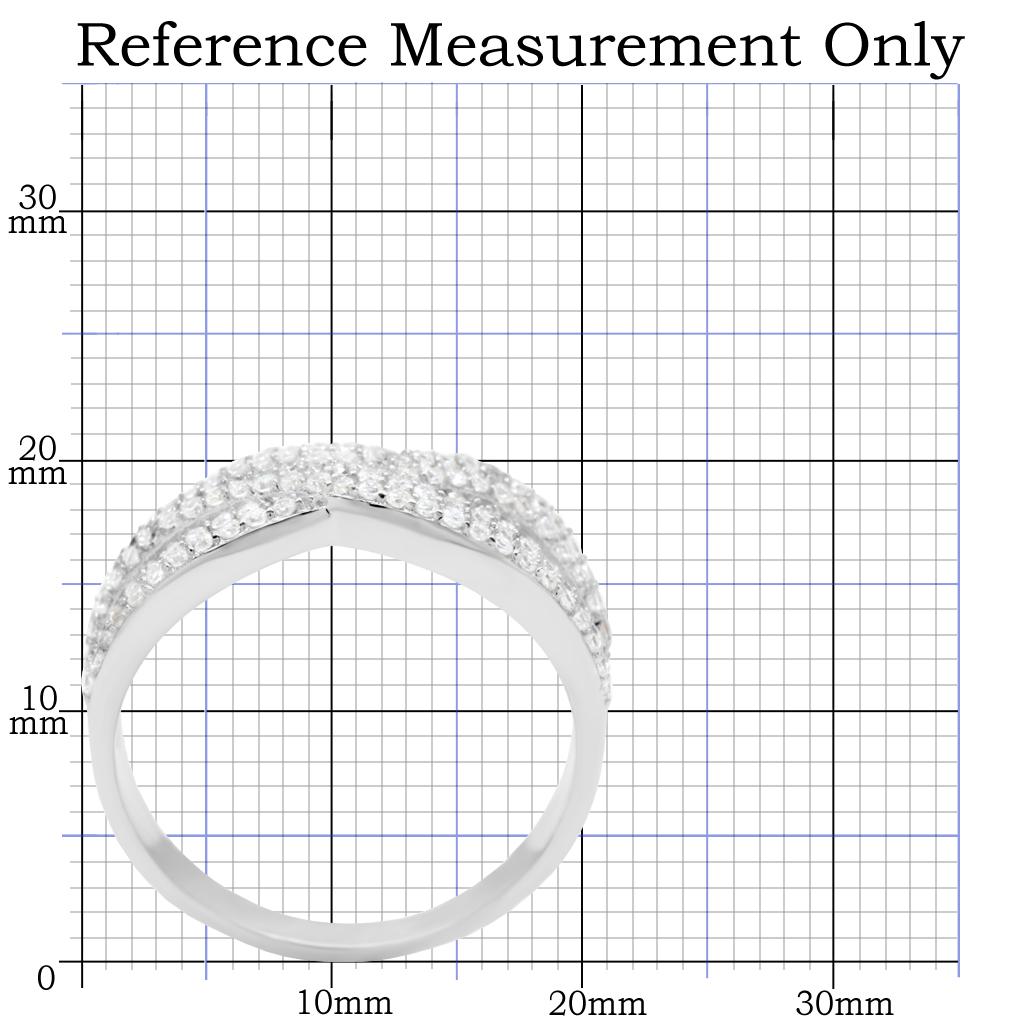 TS008 - Rhodium 925 Sterling Silver Ring with AAA Grade CZ  in Clear-1