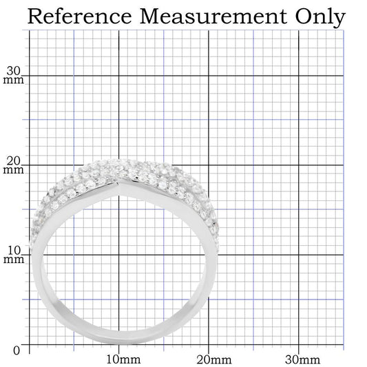 TS008 - Rhodium 925 Sterling Silver Ring with AAA Grade CZ  in Clear-1