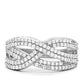 TS008 - Rhodium 925 Sterling Silver Ring with AAA Grade CZ  in Clear-2