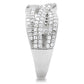 TS008 - Rhodium 925 Sterling Silver Ring with AAA Grade CZ  in Clear-4