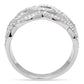 TS010 - Rhodium 925 Sterling Silver Ring with AAA Grade CZ  in Clear-3