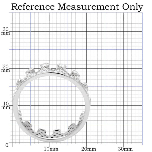 TS011 - Rhodium 925 Sterling Silver Ring with AAA Grade CZ  in Clear-1