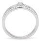 TS013 - Rhodium 925 Sterling Silver Ring with AAA Grade CZ  in Clear-3
