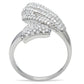TS014 - Rhodium 925 Sterling Silver Ring with AAA Grade CZ  in Clear-3