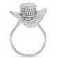 TS015 - Rhodium 925 Sterling Silver Ring with AAA Grade CZ  in Clear-3