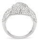 TS016 - Rhodium 925 Sterling Silver Ring with AAA Grade CZ  in Clear-3