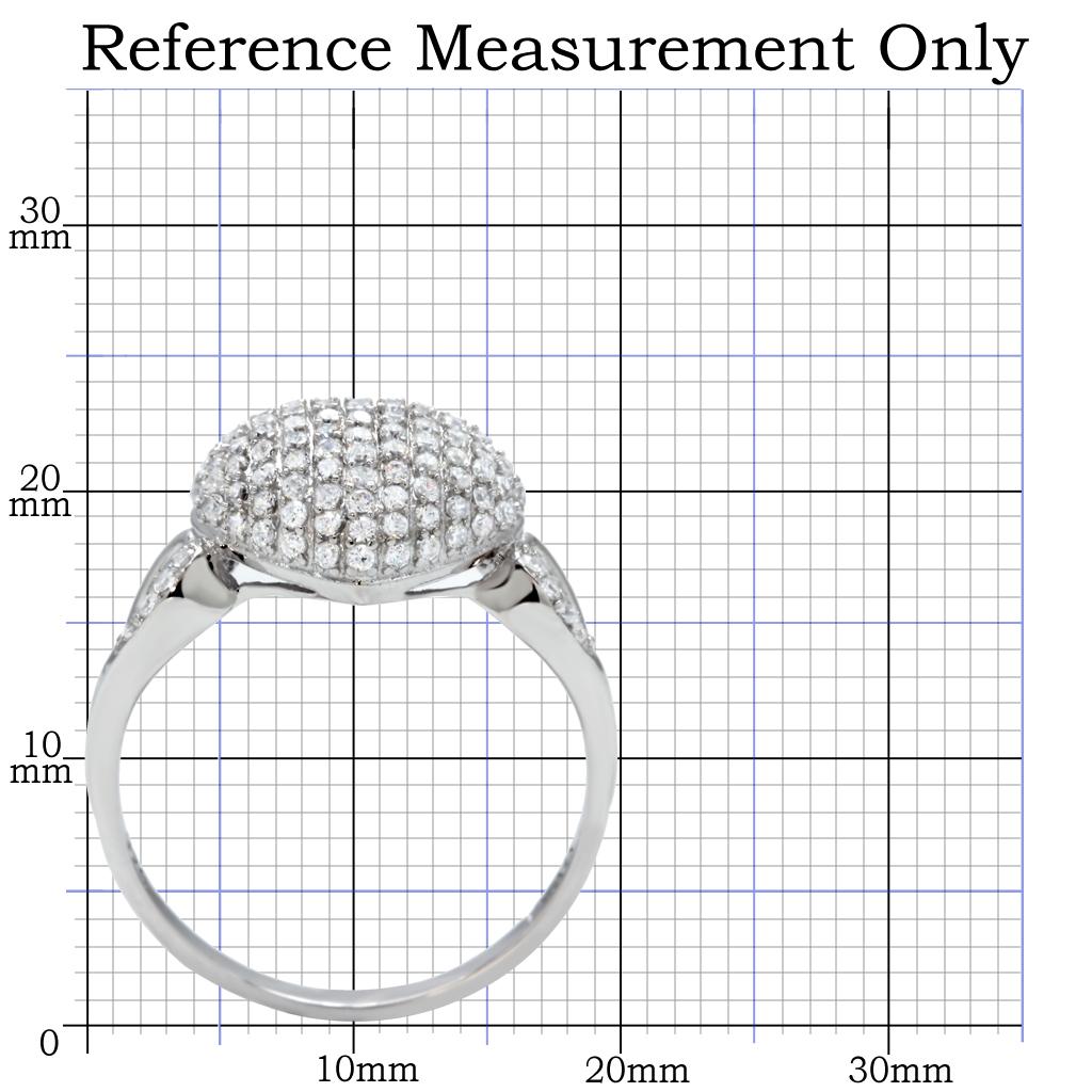 TS017 - Rhodium 925 Sterling Silver Ring with AAA Grade CZ  in Clear-1