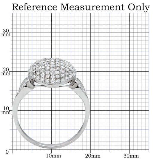TS017 - Rhodium 925 Sterling Silver Ring with AAA Grade CZ  in Clear-1