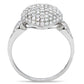 TS017 - Rhodium 925 Sterling Silver Ring with AAA Grade CZ  in Clear-3