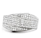 TS018 - Rhodium 925 Sterling Silver Ring with AAA Grade CZ  in Clear-2