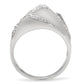 TS018 - Rhodium 925 Sterling Silver Ring with AAA Grade CZ  in Clear-3