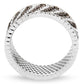 TS023 - Rhodium + Ruthenium 925 Sterling Silver Ring with AAA Grade CZ  in Brown-3