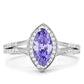 TS024 - Rhodium 925 Sterling Silver Ring with AAA Grade CZ  in Tanzanite-2