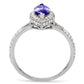 TS024 - Rhodium 925 Sterling Silver Ring with AAA Grade CZ  in Tanzanite-3