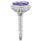 TS024 - Rhodium 925 Sterling Silver Ring with AAA Grade CZ  in Tanzanite-4