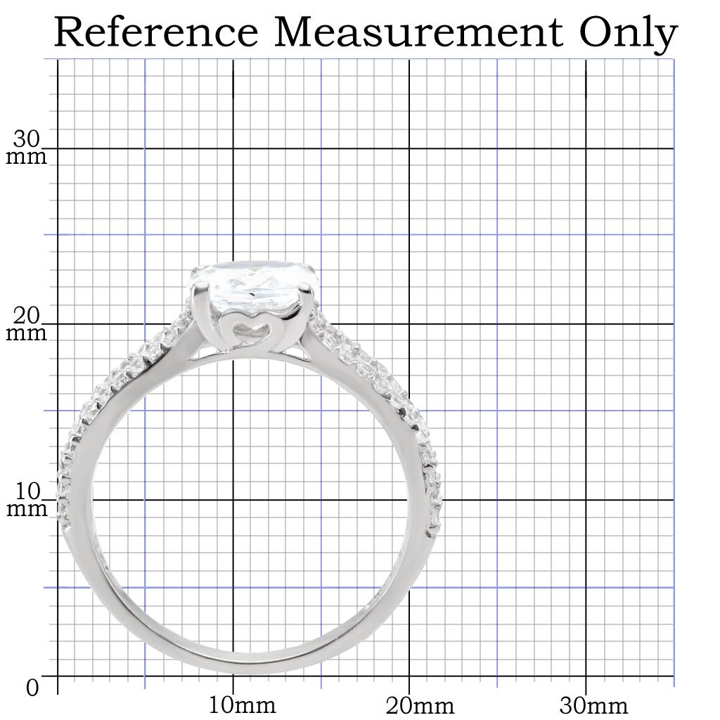 TS029 - Rhodium 925 Sterling Silver Ring with AAA Grade CZ  in Clear-1
