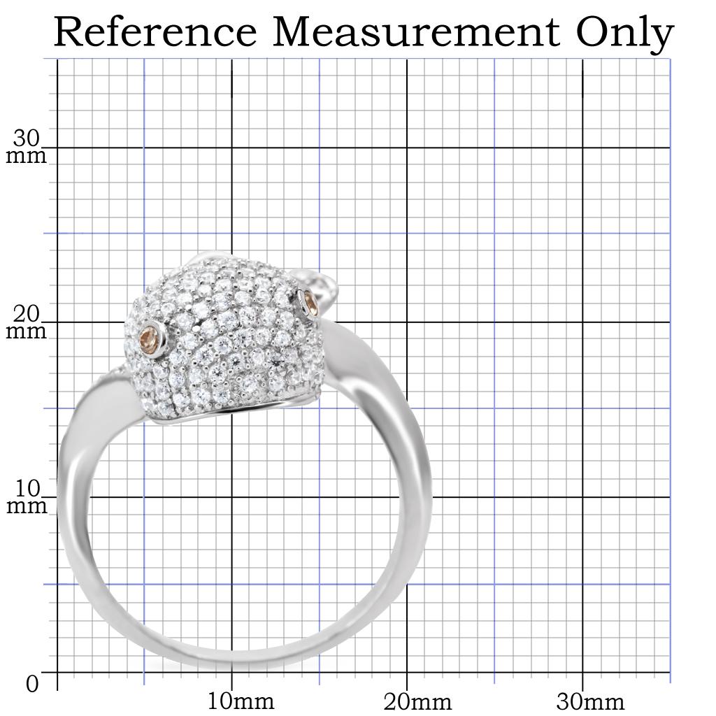 TS031 - Rhodium 925 Sterling Silver Ring with AAA Grade CZ  in Brown-1