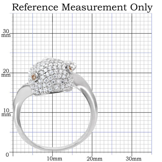 TS031 - Rhodium 925 Sterling Silver Ring with AAA Grade CZ  in Brown-1