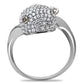 TS031 - Rhodium 925 Sterling Silver Ring with AAA Grade CZ  in Brown-3