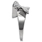 TS032 - Rhodium 925 Sterling Silver Ring with AAA Grade CZ  in Clear-4