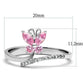 TS042 - Rhodium 925 Sterling Silver Ring with AAA Grade CZ  in Light Rose-1