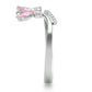 TS042 - Rhodium 925 Sterling Silver Ring with AAA Grade CZ  in Light Rose-3