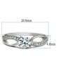 TS044 - Rhodium 925 Sterling Silver Ring with AAA Grade CZ  in Clear-1