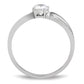TS044 - Rhodium 925 Sterling Silver Ring with AAA Grade CZ  in Clear-2