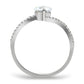 TS045 - Rhodium 925 Sterling Silver Ring with AAA Grade CZ  in Clear-2
