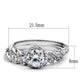 TS046 - Rhodium 925 Sterling Silver Ring with AAA Grade CZ  in Clear-1