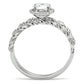 TS046 - Rhodium 925 Sterling Silver Ring with AAA Grade CZ  in Clear-2