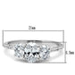 TS049 - Rhodium 925 Sterling Silver Ring with AAA Grade CZ  in Clear-1