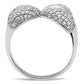 TS050 - Rhodium 925 Sterling Silver Ring with AAA Grade CZ  in Clear-2