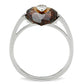TS051 - Rhodium 925 Sterling Silver Ring with AAA Grade CZ  in Brown-2