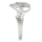 TS058 - Rhodium 925 Sterling Silver Ring with AAA Grade CZ  in Clear-3