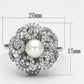 TS070 - Rhodium 925 Sterling Silver Ring with Synthetic Pearl in White-1