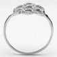 TS071 - Rhodium 925 Sterling Silver Ring with AAA Grade CZ  in Clear-2