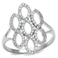 TS071 - Rhodium 925 Sterling Silver Ring with AAA Grade CZ  in Clear-4