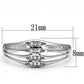 TS072 - Rhodium 925 Sterling Silver Ring with AAA Grade CZ  in Clear-1